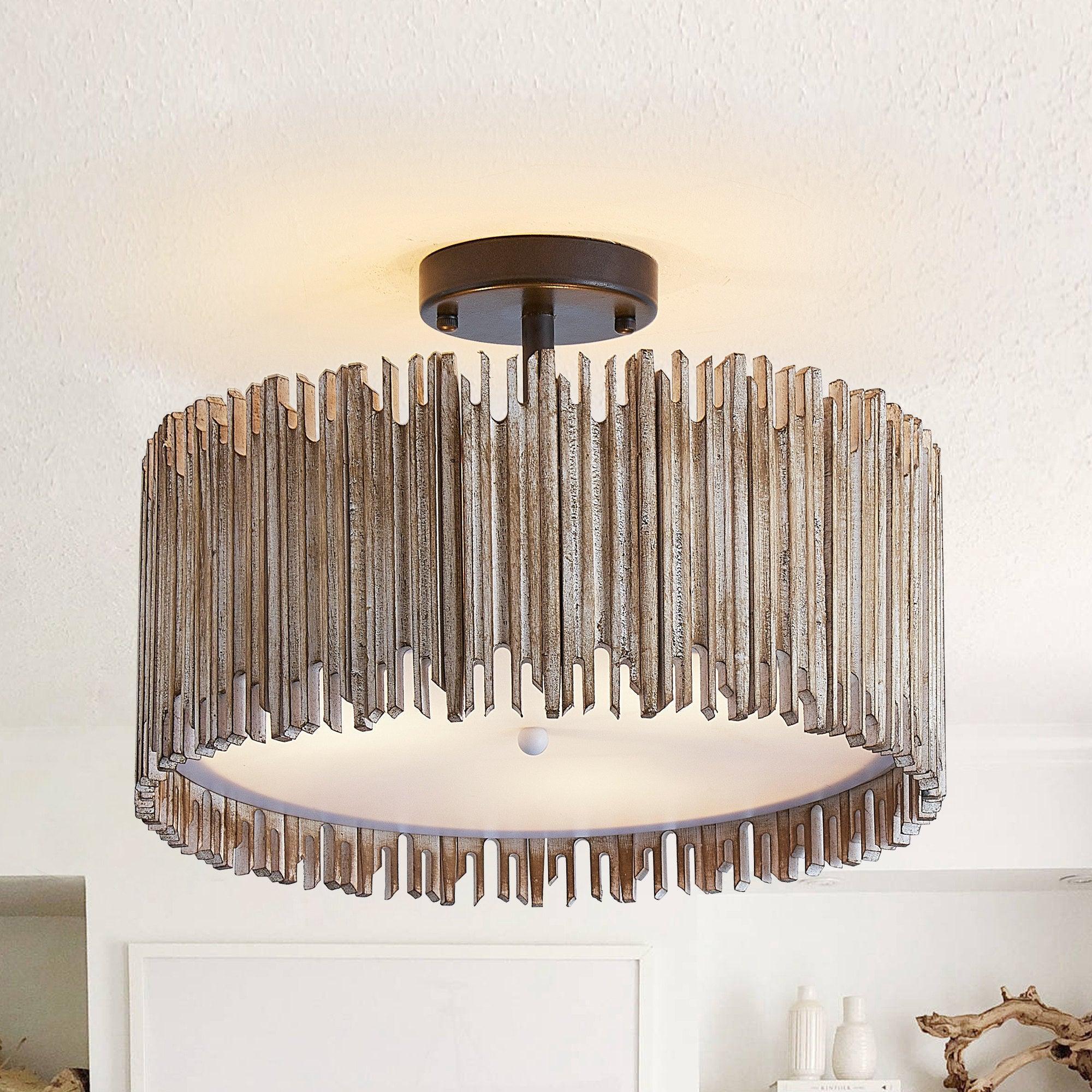 Farmhouse LED 3-Light Flush Mount Ceiling Light - IPLUS Lighting