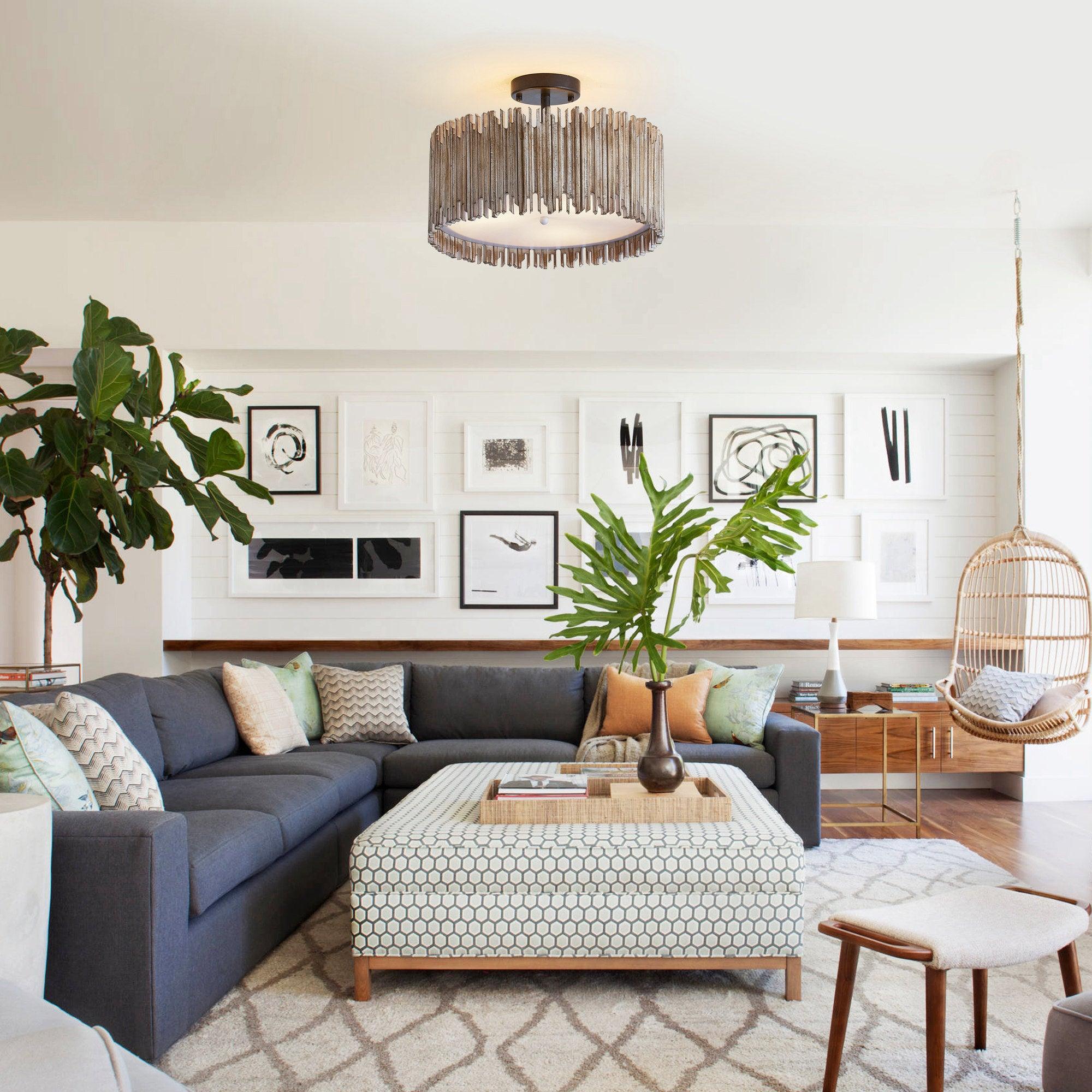 3-Light Farmhouse Ceiling Lighting, LED - ParrotUncle