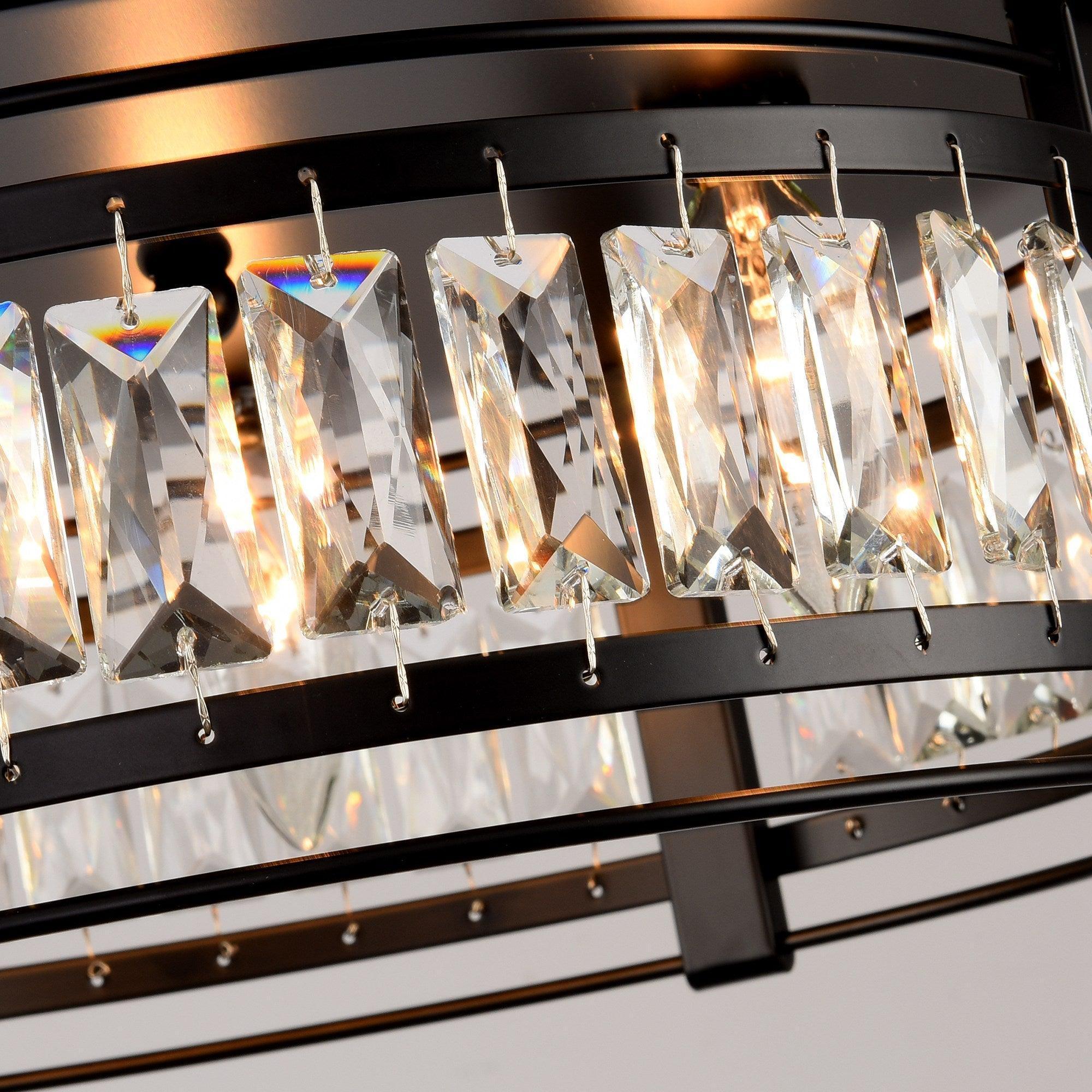 Modern Crystal 3 Light Flush Mount Ceiling Light - IPLUS Lighting