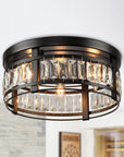Modern Crystal 3 Light Flush Mount Ceiling Light - IPLUS Lighting