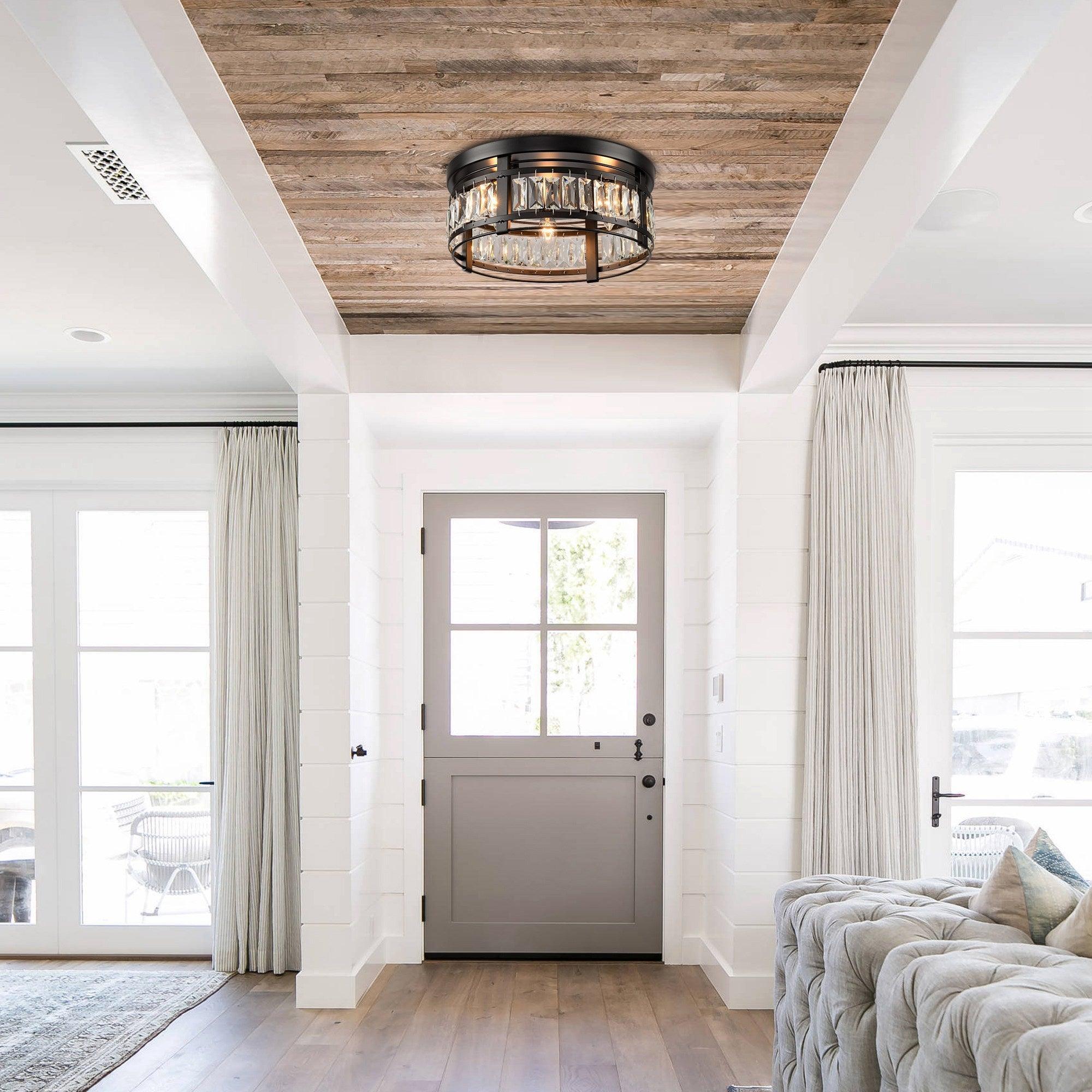 3-Light Modern Crystal Flush Mount Ceiling Light - ParrotUncle