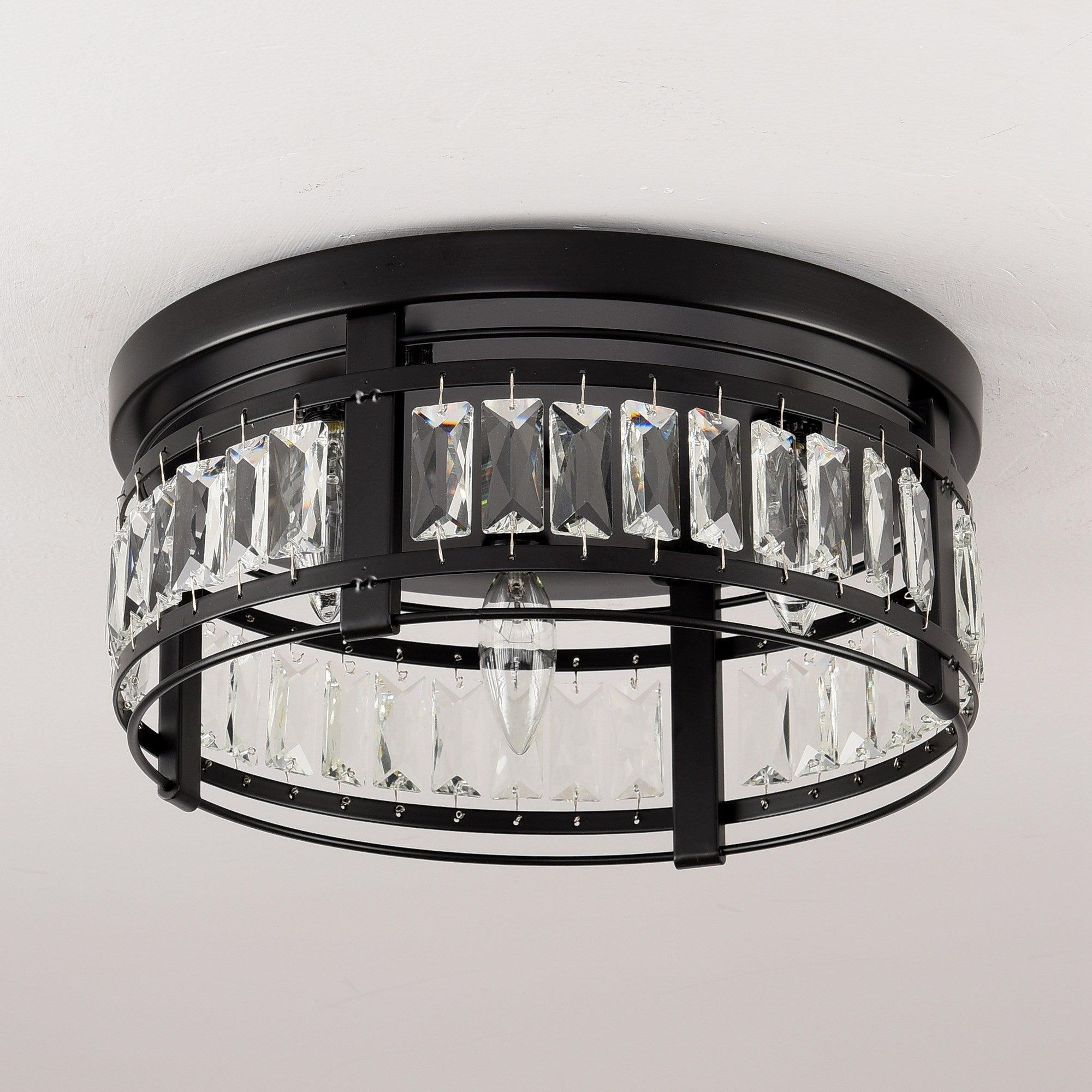 3-Light Modern Crystal Flush Mount Ceiling Light - ParrotUncle