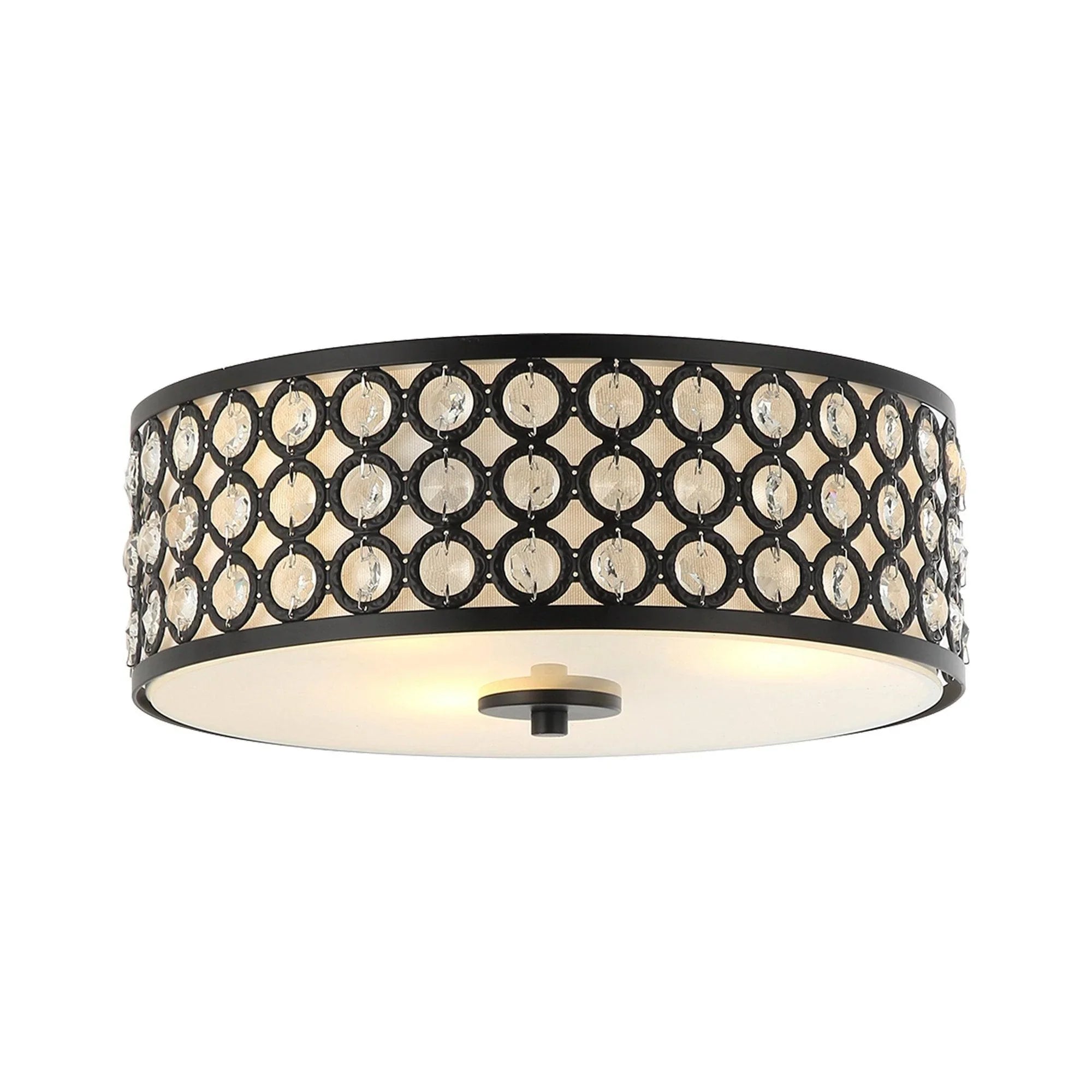 Modern LED 3-Light Flush Mount Ceiling Light with Crystal - IPLUS Lighting