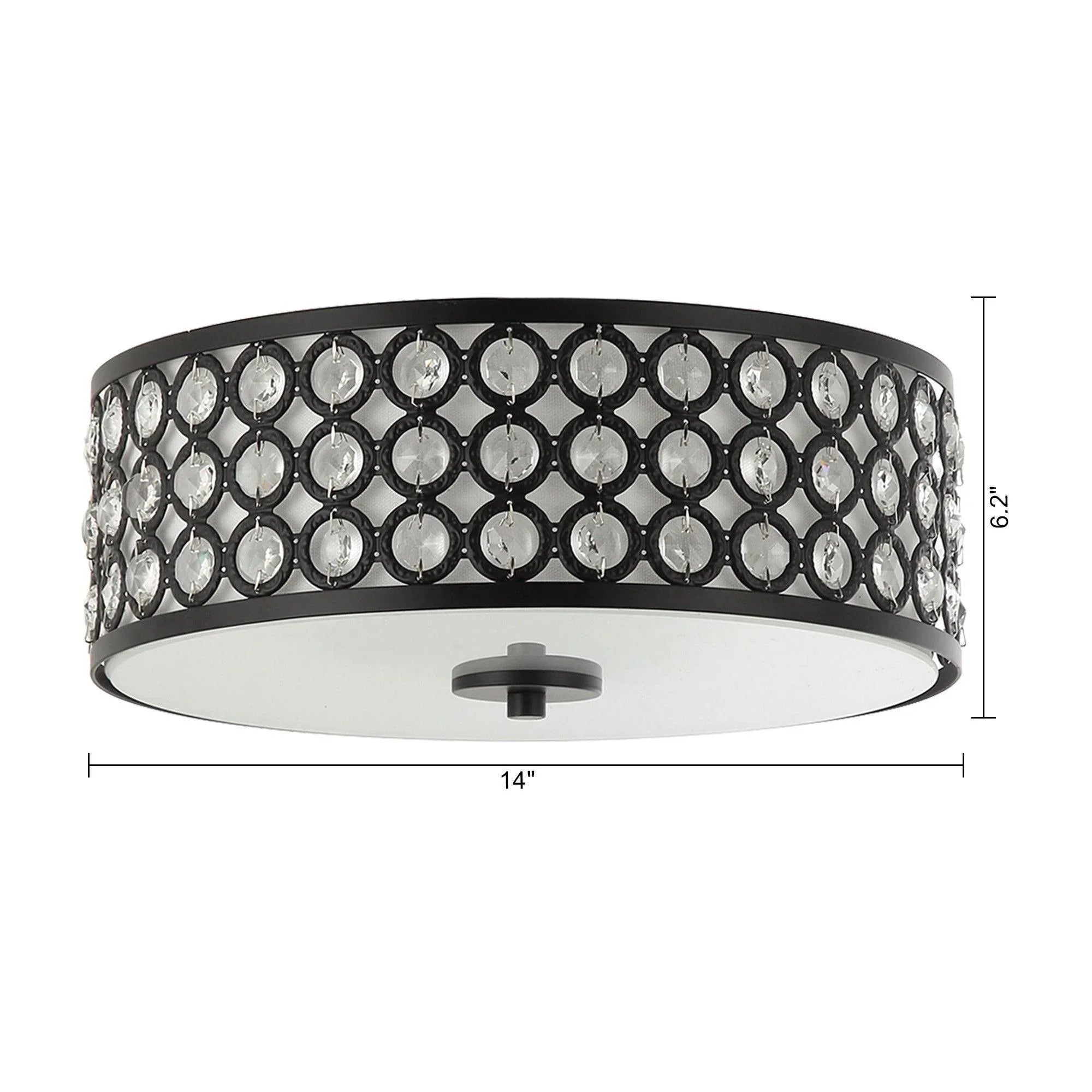 Modern LED 3-Light Flush Mount Ceiling Light with Crystal - IPLUS Lighting
