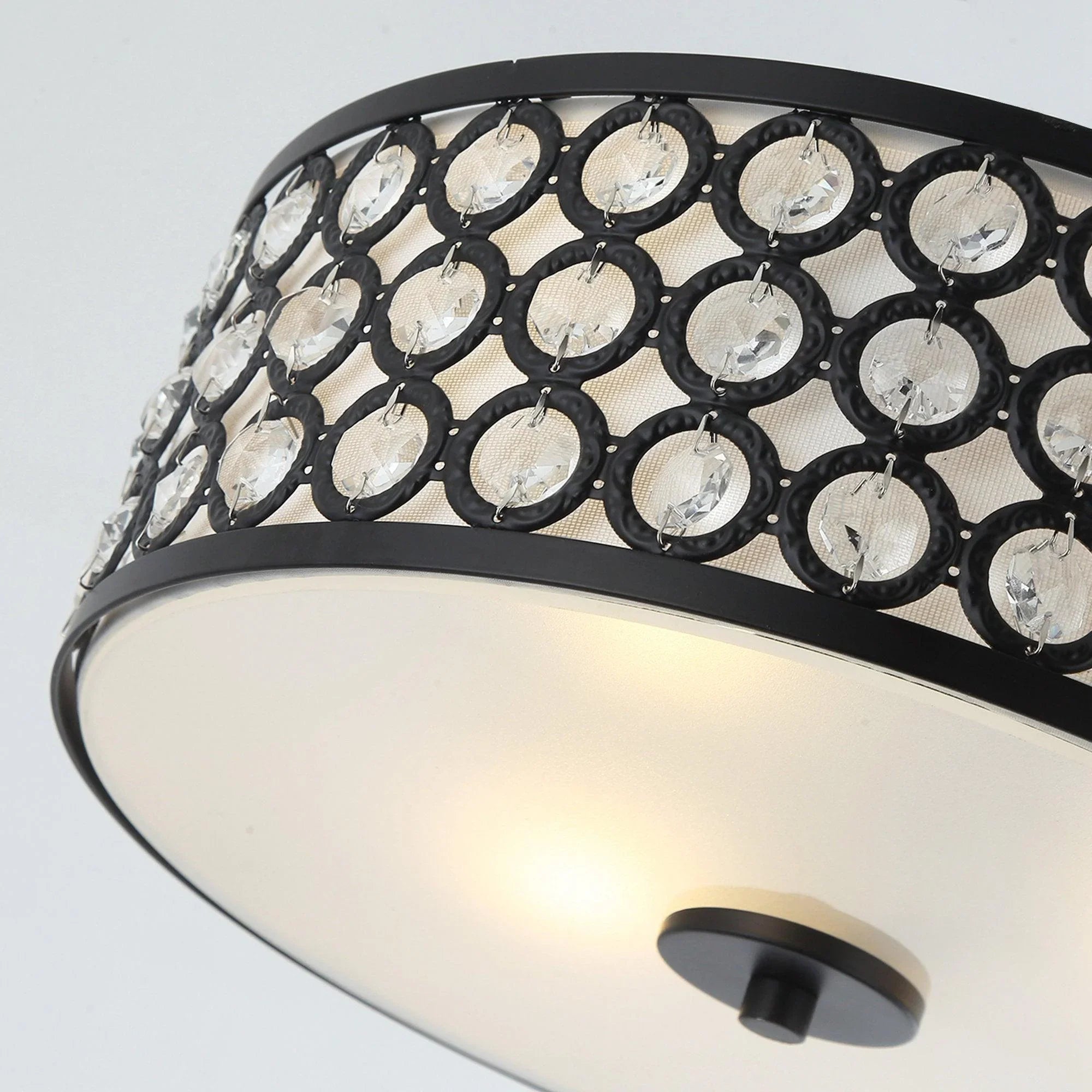 Modern LED 3-Light Flush Mount Ceiling Light with Crystal - IPLUS Lighting