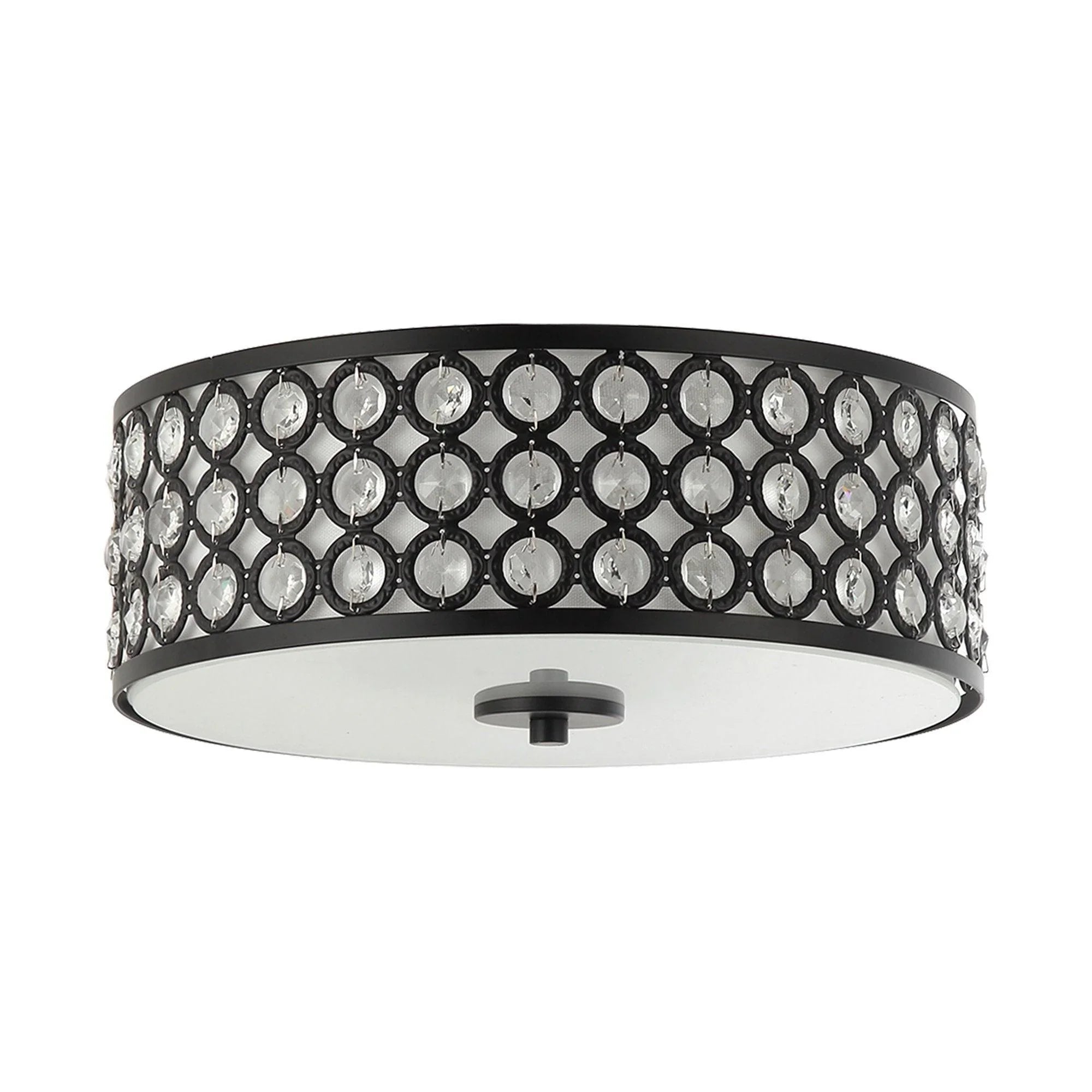 Modern LED 3-Light Flush Mount Ceiling Light with Crystal - IPLUS Lighting