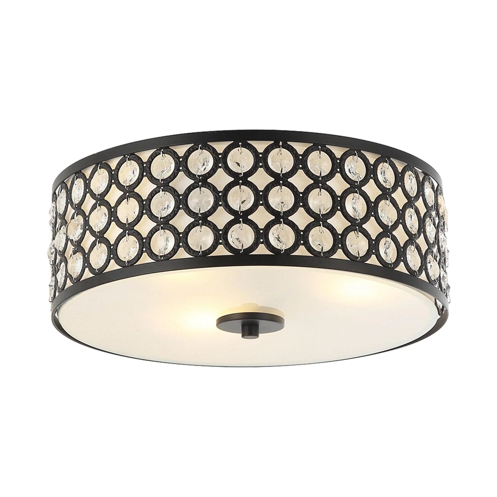 Modern LED 3-Light Flush Mount Ceiling Light with Crystal - IPLUS Lighting