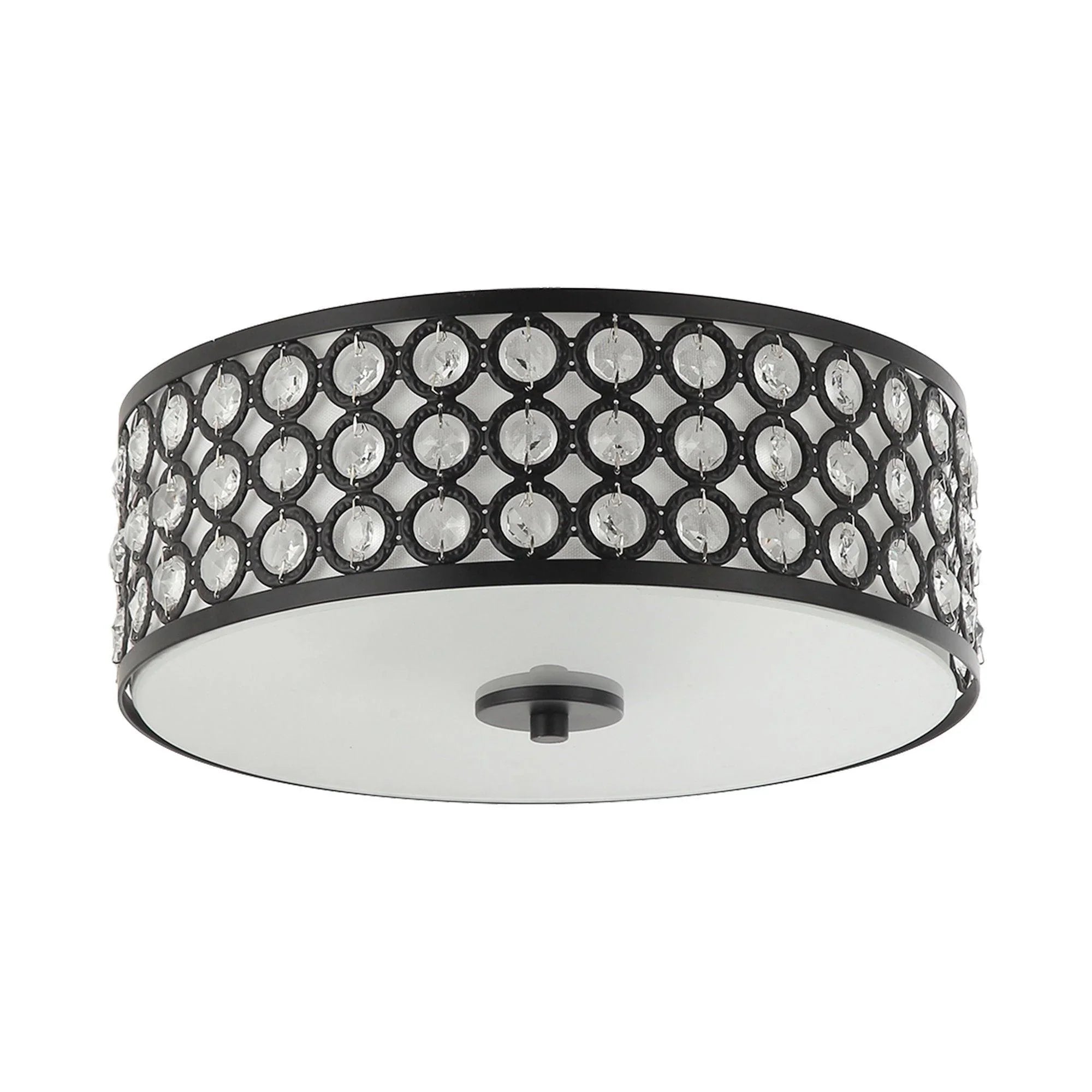Modern LED 3-Light Flush Mount Ceiling Light with Crystal - IPLUS Lighting