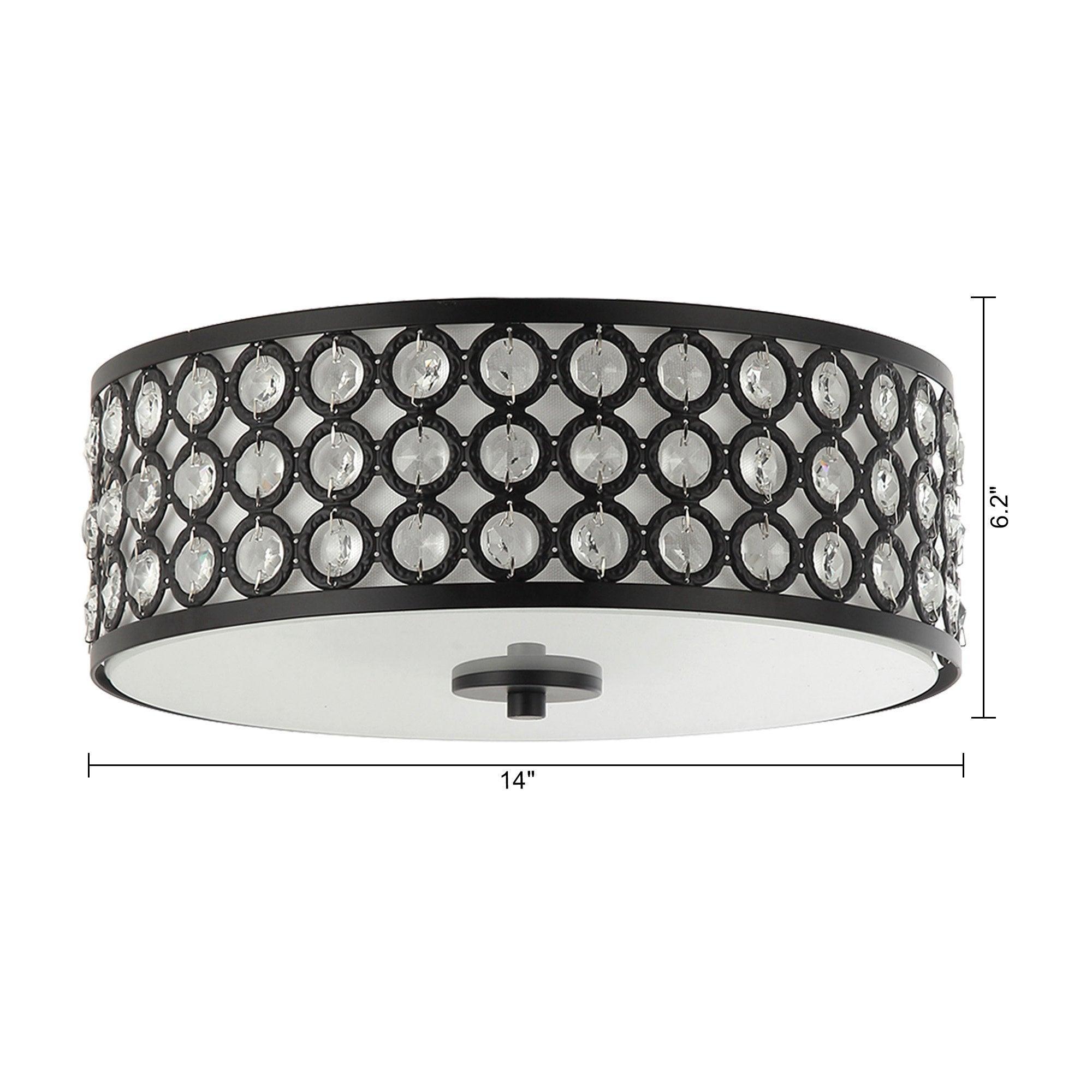 3-Light Modern LED Flush Mount Light with Crystal - ParrotUncle