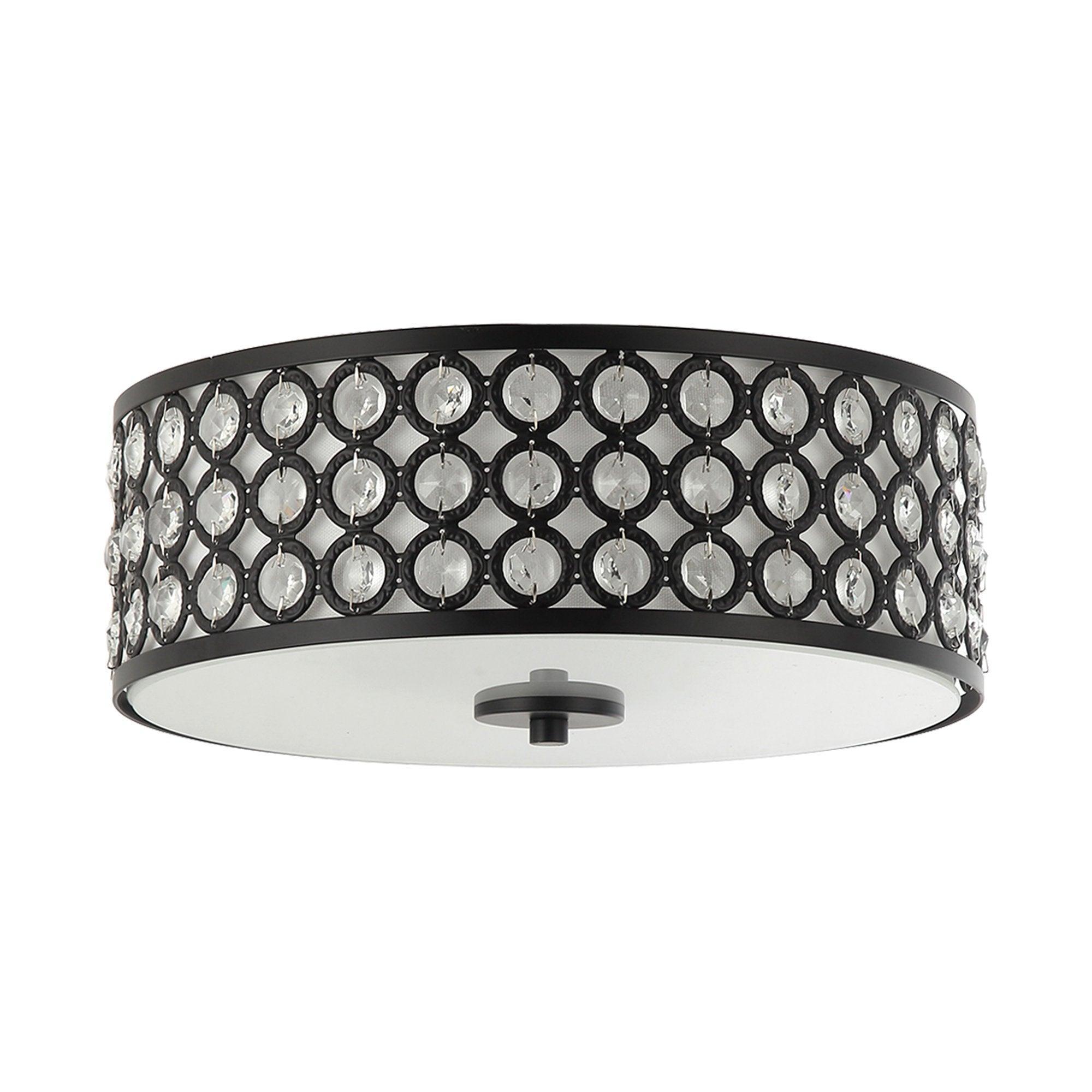 3-Light Modern LED Flush Mount Light with Crystal - ParrotUncle