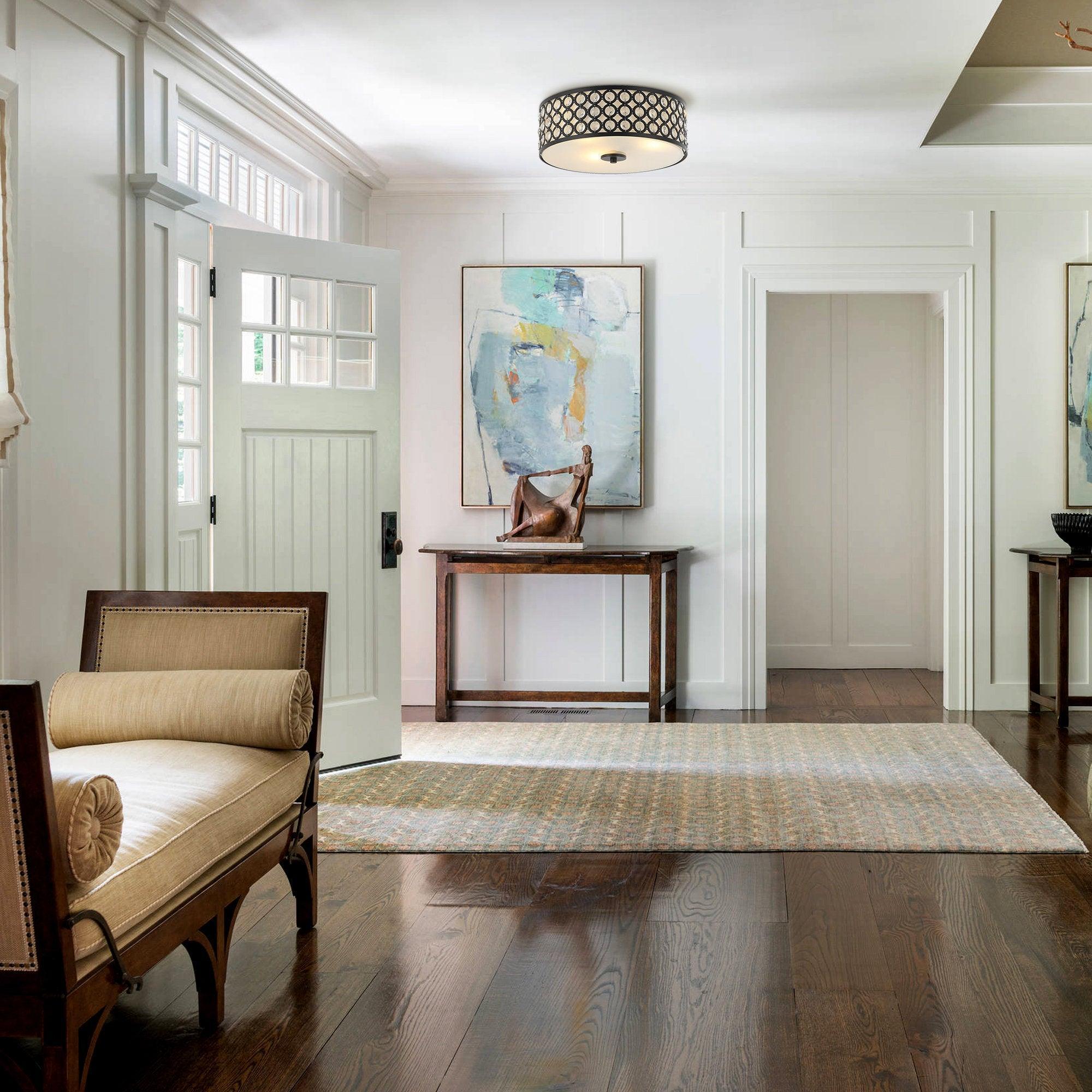 3-Light Modern LED Flush Mount Light with Crystal - ParrotUncle