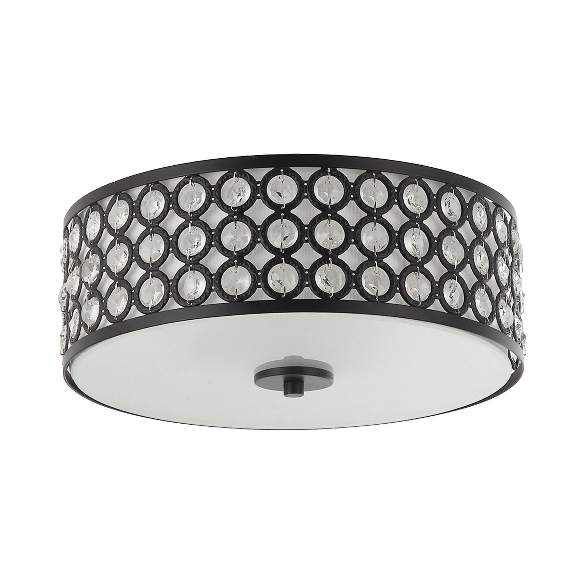 3-Light Modern LED Flush Mount Light with Crystal - ParrotUncle