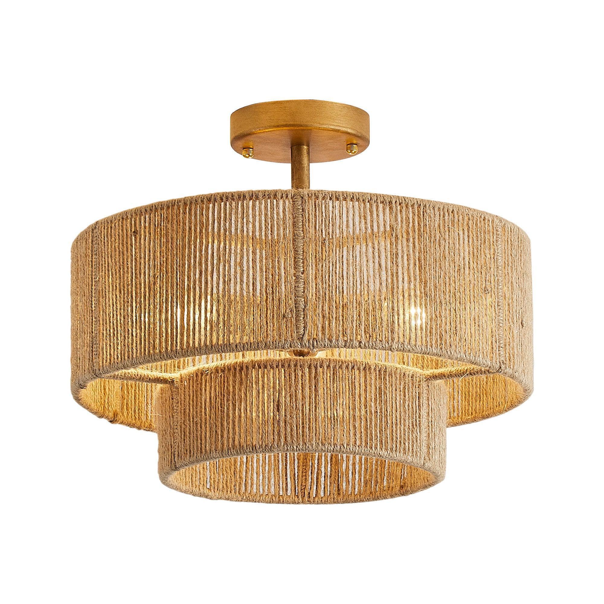 Traditional 3-Light Farmhouse Wabi Sabi Flush Mount Ceiling Light - IPLUS Lighting