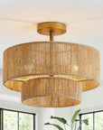 Traditional 3-Light Farmhouse Wabi Sabi Flush Mount Ceiling Light - IPLUS Lighting