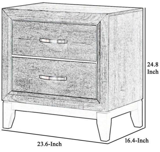 Lucien Contemporary Wood Nightstand with Spacious Drawers