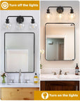 Clear Glass Irvine Black Modern 3-Light Vanity Light