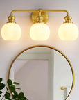 Irvine Gold Modern Frosted Glass 3-Light Vanity Light
