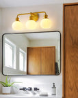 Irvine Gold Modern Frosted Glass 3-Light Vanity Light