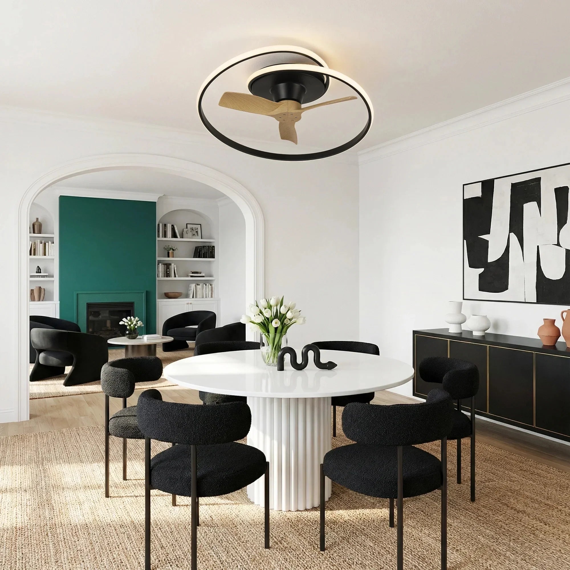 31" Ocean Flush Mount LED Ceiling Fan