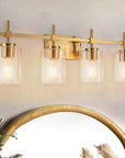 Clear Glass Jasper Modern 4-Light Bathroom Vanity Light