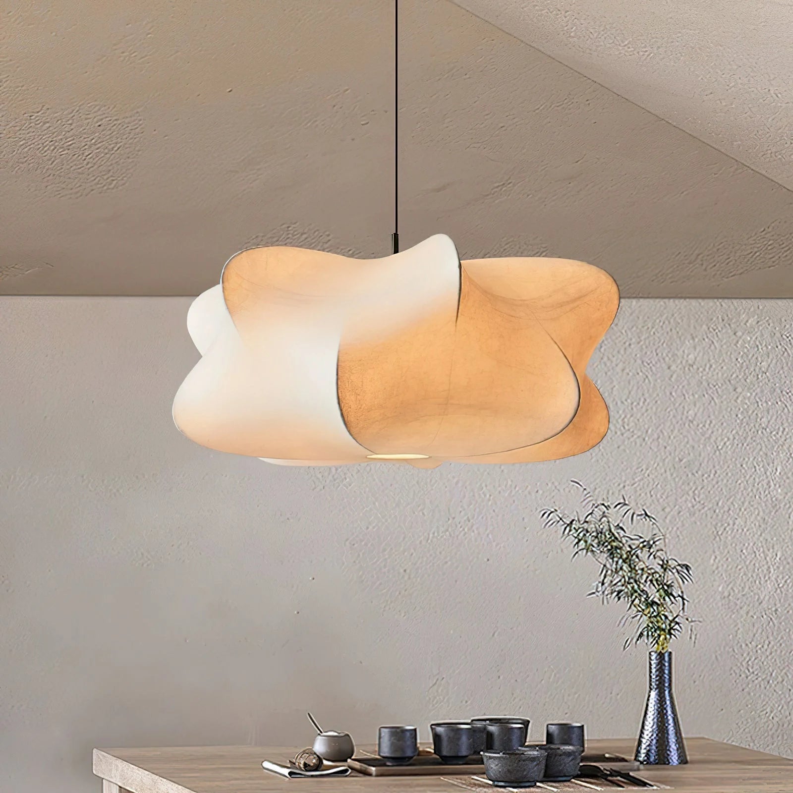 Cloud Pendant Light White Cocoon Silk Fabric