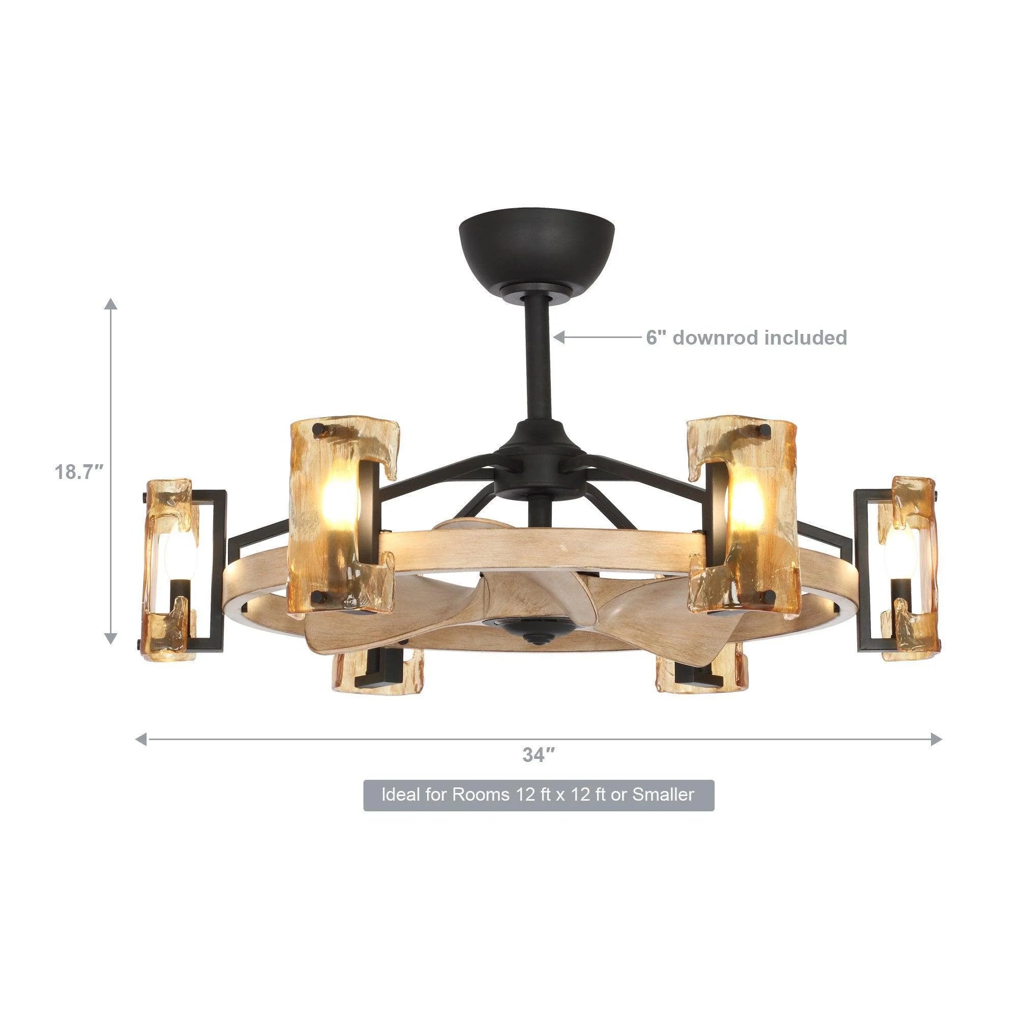 34" Aurora Ceiling Fan
