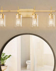 Clear Glass Jasper Modern 4-Light Bathroom Vanity Light