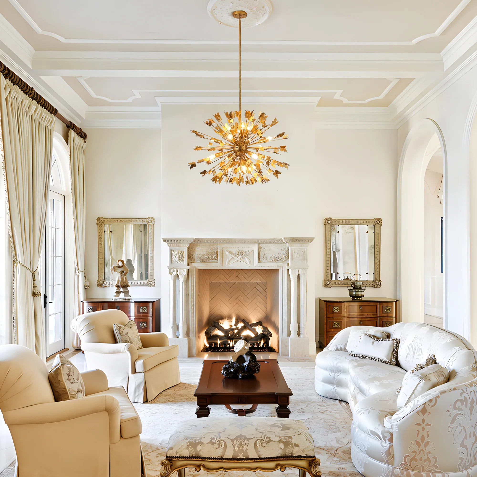 Lydia 14-Light Golden Statement Chandelier – 35 Inch