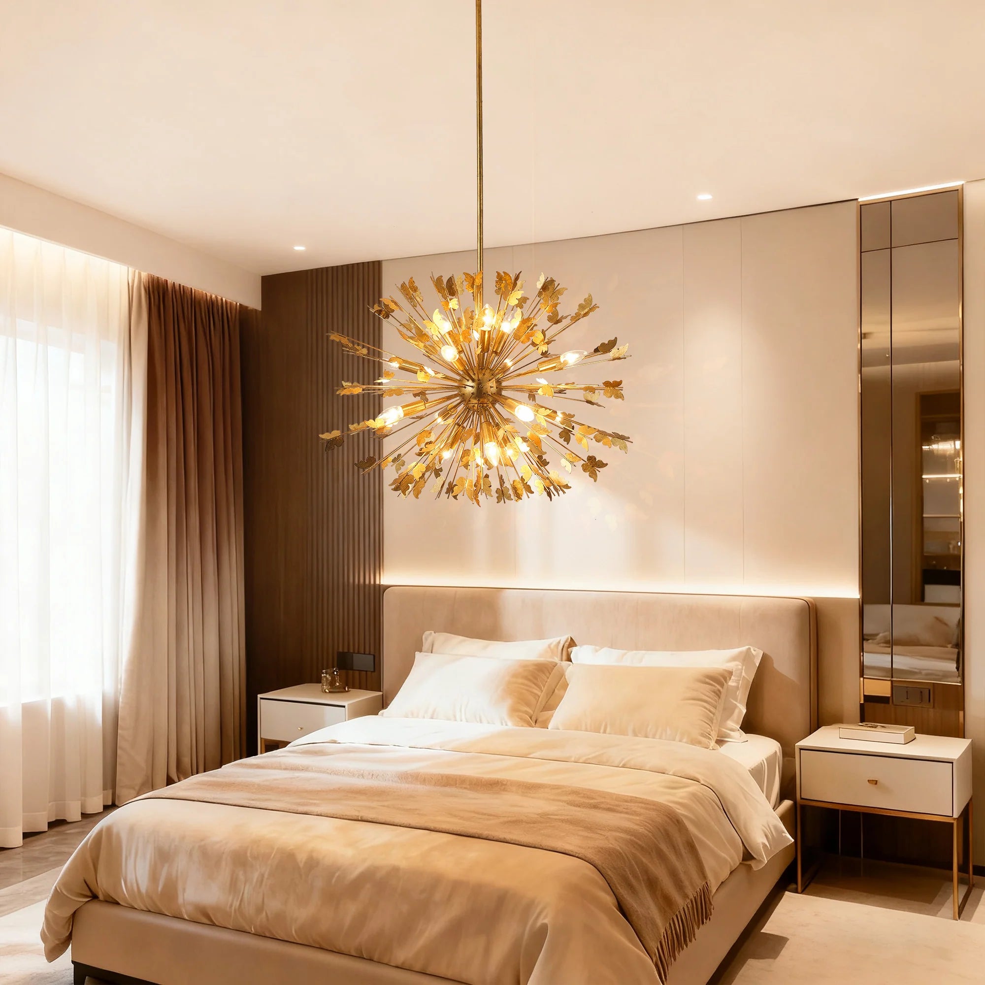 Lydia 14-Light Golden Statement Chandelier – 35 Inch