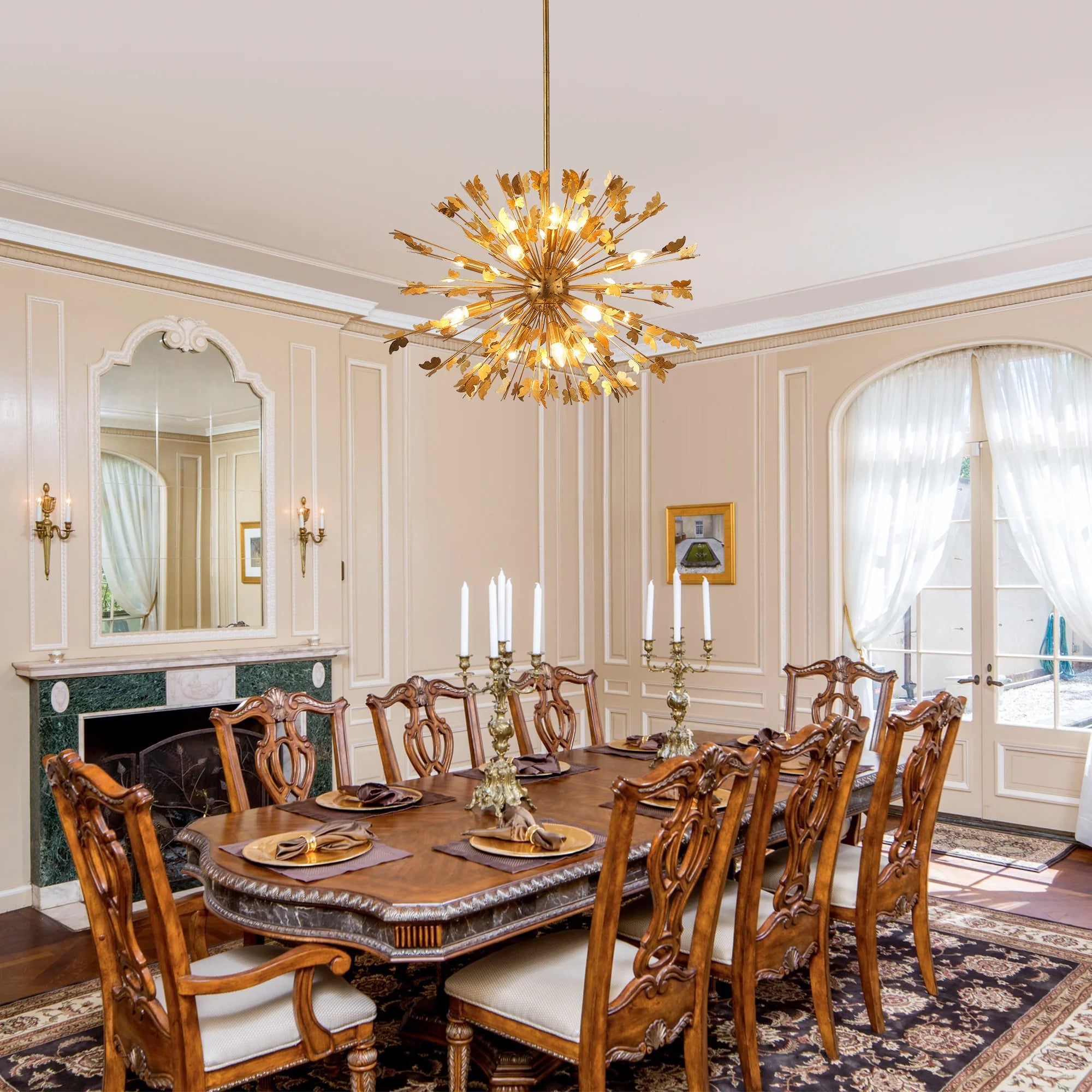 Lydia 14-Light Golden Statement Chandelier – 35 Inch