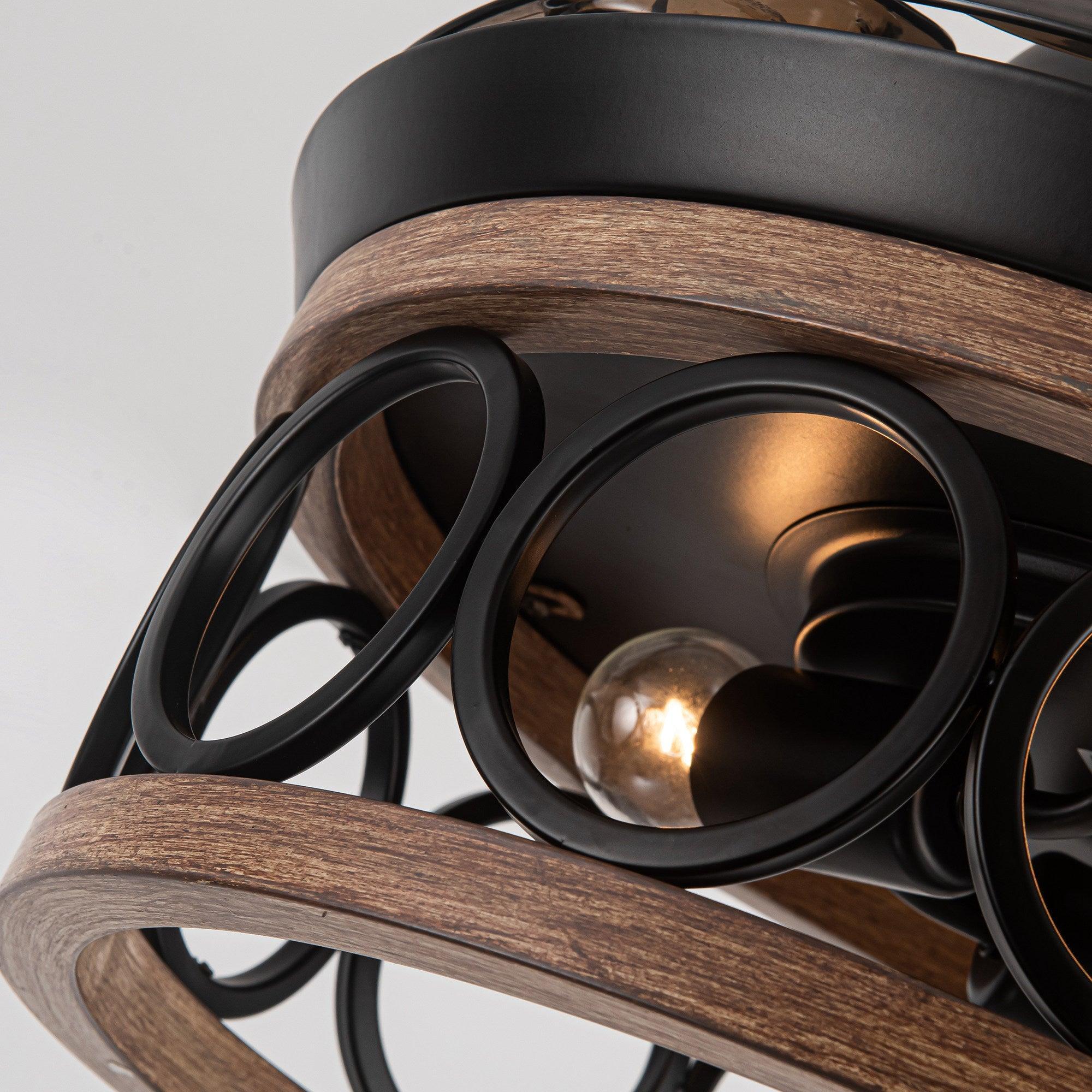 36" Mirelle Farmhouse Downrod Mount Ceiling Fan with Lighting and Wall Control - IPLUS