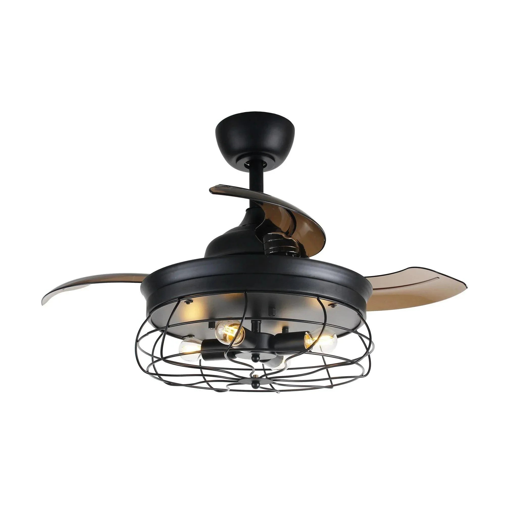 36" Benally Industrial Black Ceiling Fan - IPLUS Lighting
