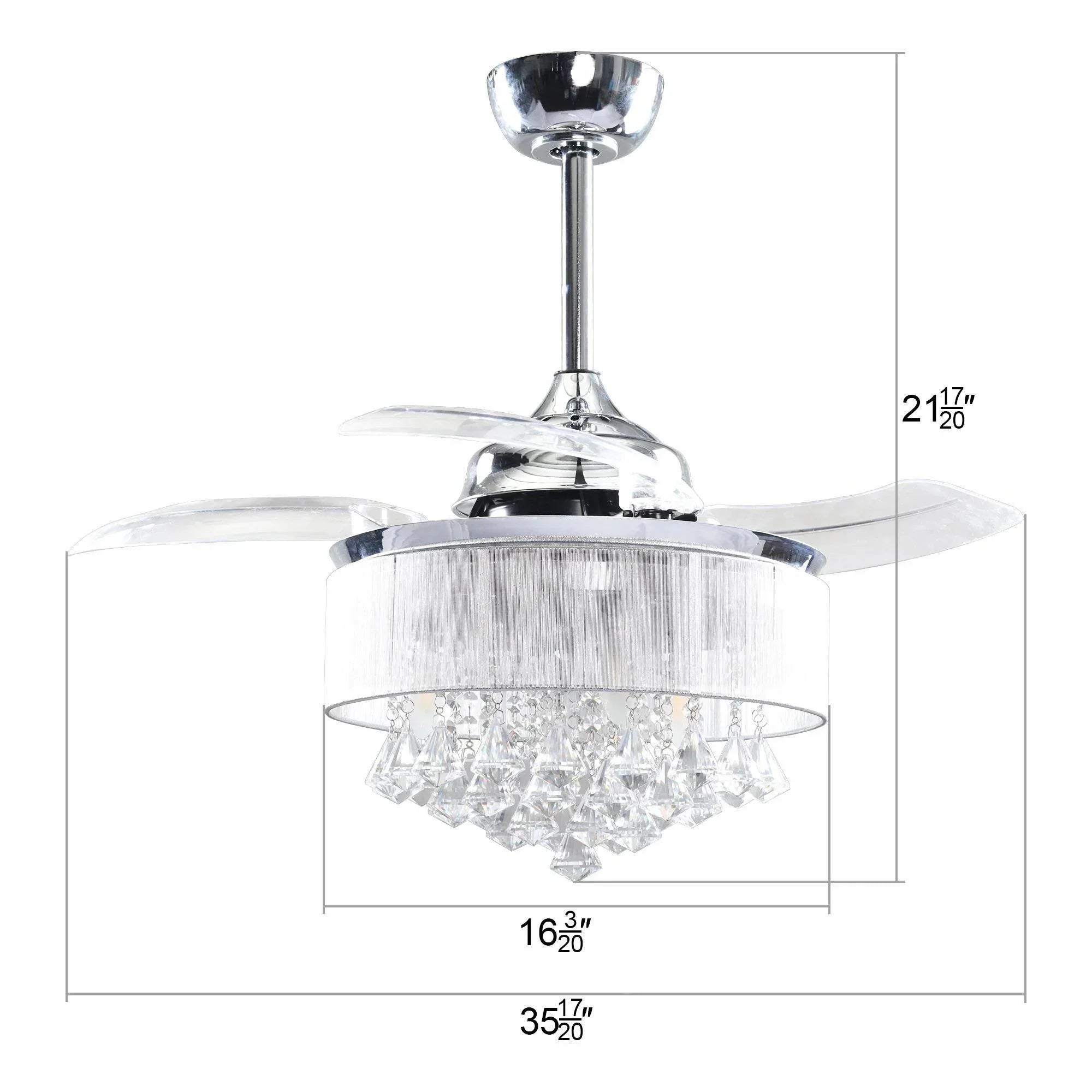 36" Bangaiore Crystal Ceiling Fan