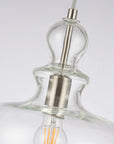 Lucille 1-Light Brushed Nickel Clear Glass Pendant