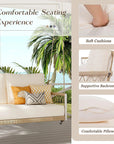 Marin 2-Seat Woven Rope Outdoor Swing Sofa with Cushions