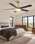 52" Auren Modern Brass LED Ceiling Fan with Reversible Blades