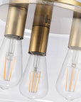 Avenor 3-Light Brushed Brass Glass Semi-Flush Mount Ceiling Light