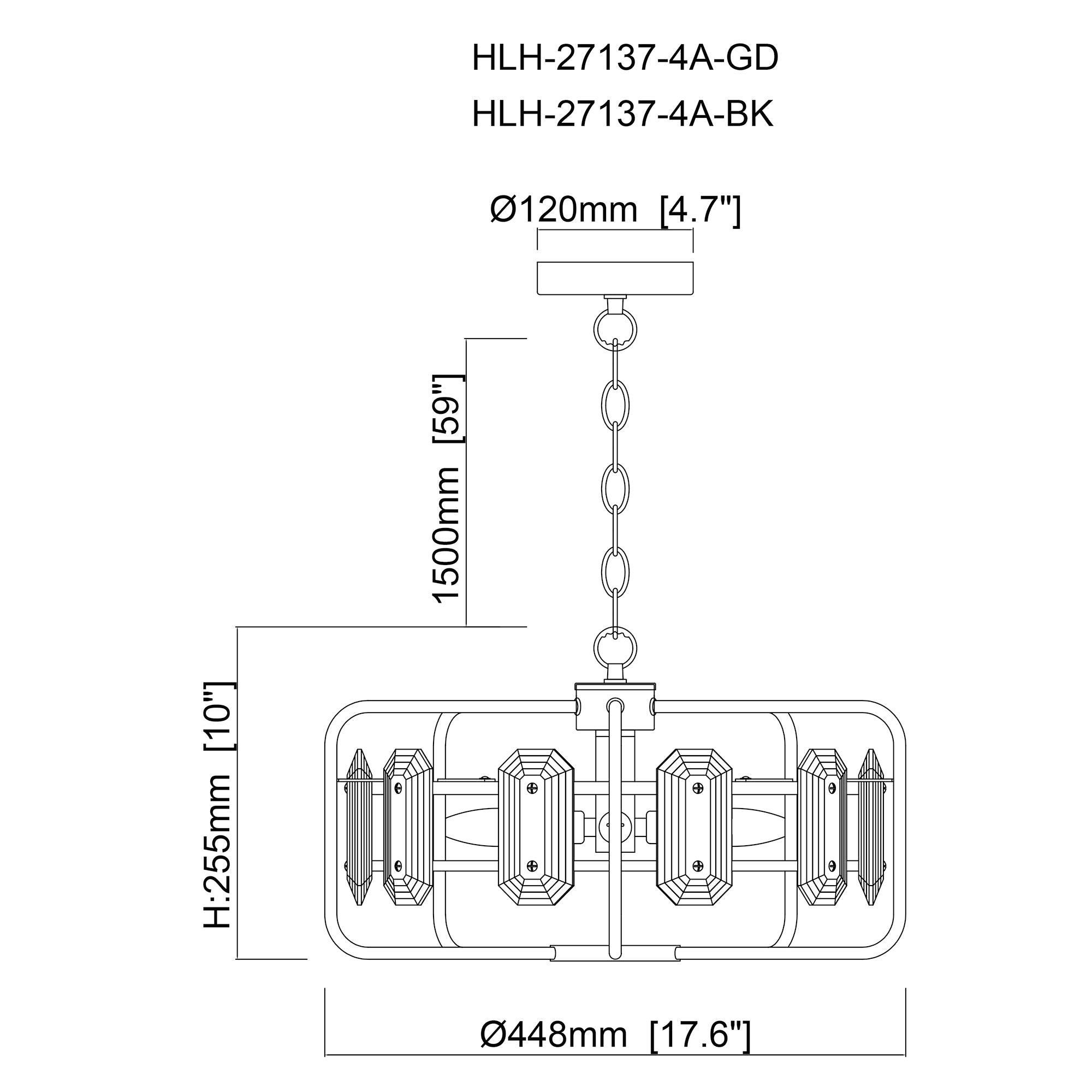 4-Light Golden Modern Crystal Pendant Light - ParrotUncle