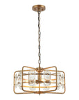 4-Light Golden Modern Crystal Pendant Light - ParrotUncle