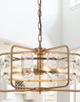 4-Light Golden Modern Crystal Pendant Light - ParrotUncle
