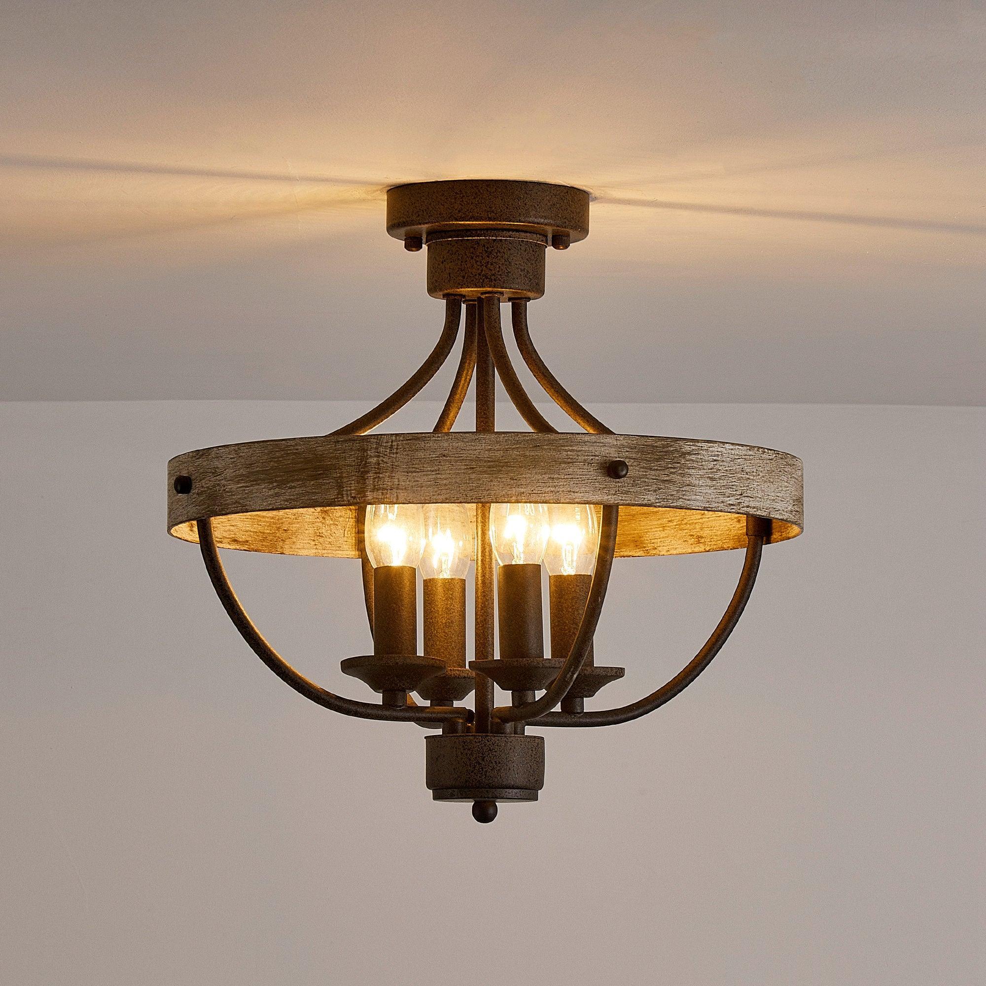4-Light Industrial Ceiling Light - ParrotUncle