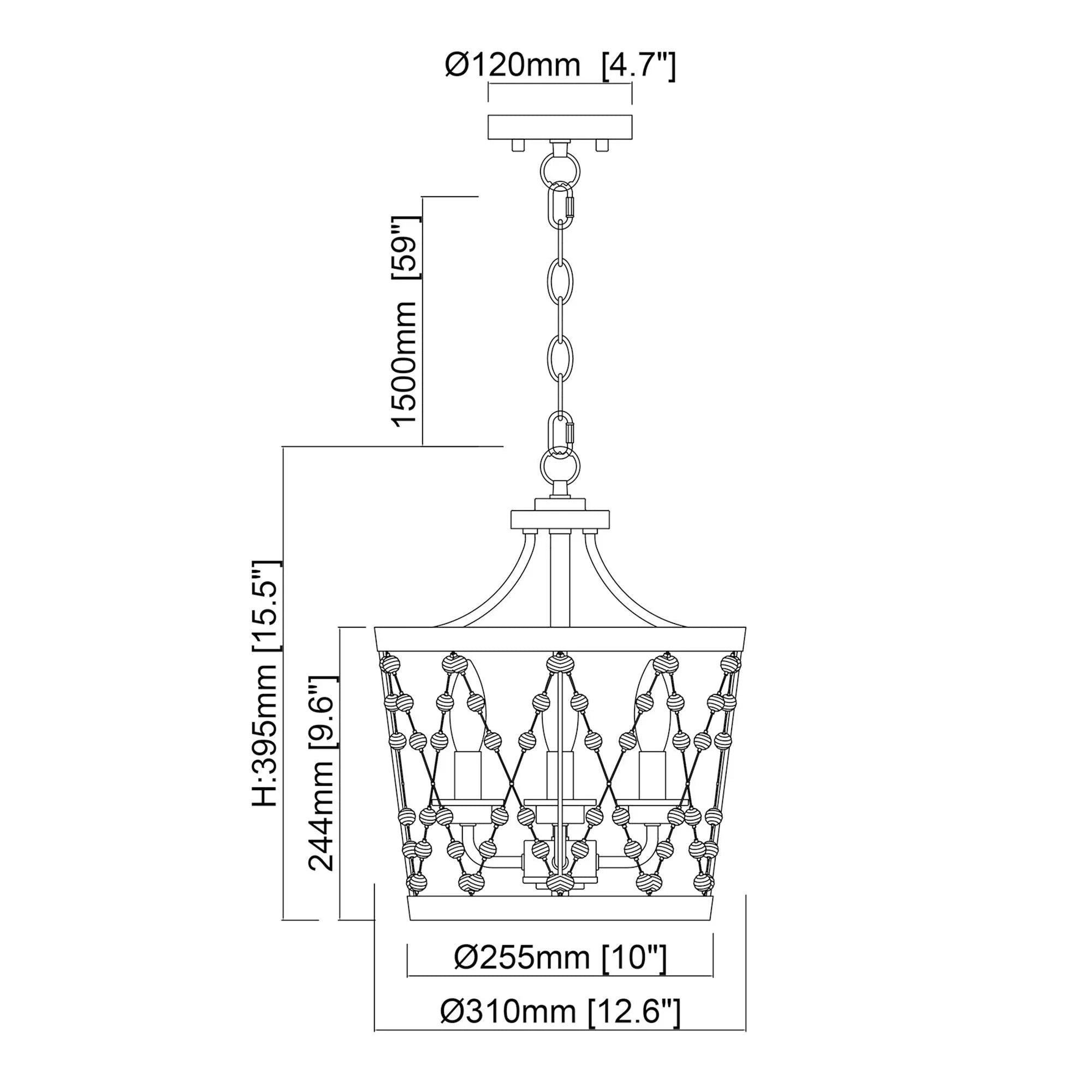 Rustic Saddlebrown 4-Light Pendant Light - IPLUS Lighting