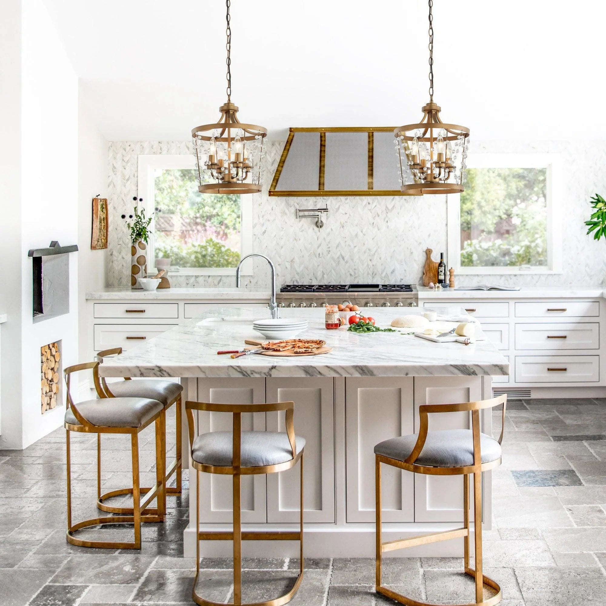 Rustic Saddlebrown 4-Light Pendant Light - IPLUS Lighting