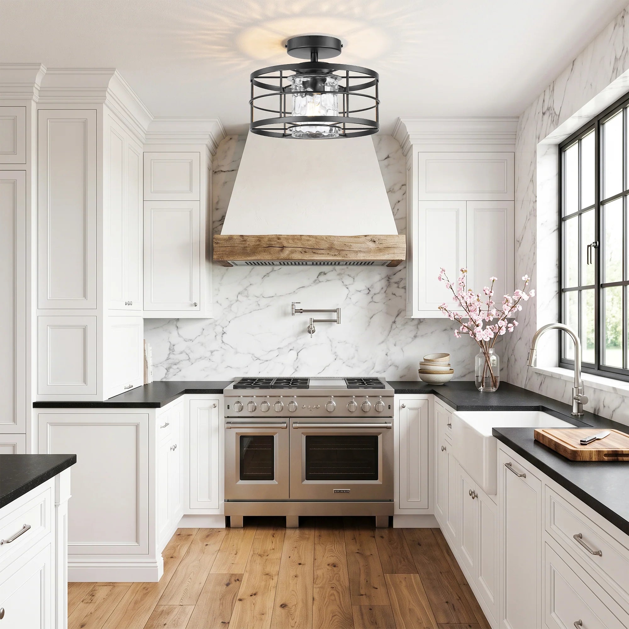 Lyle 1-Light Modern Semi-Flush Mount Ceiling Light