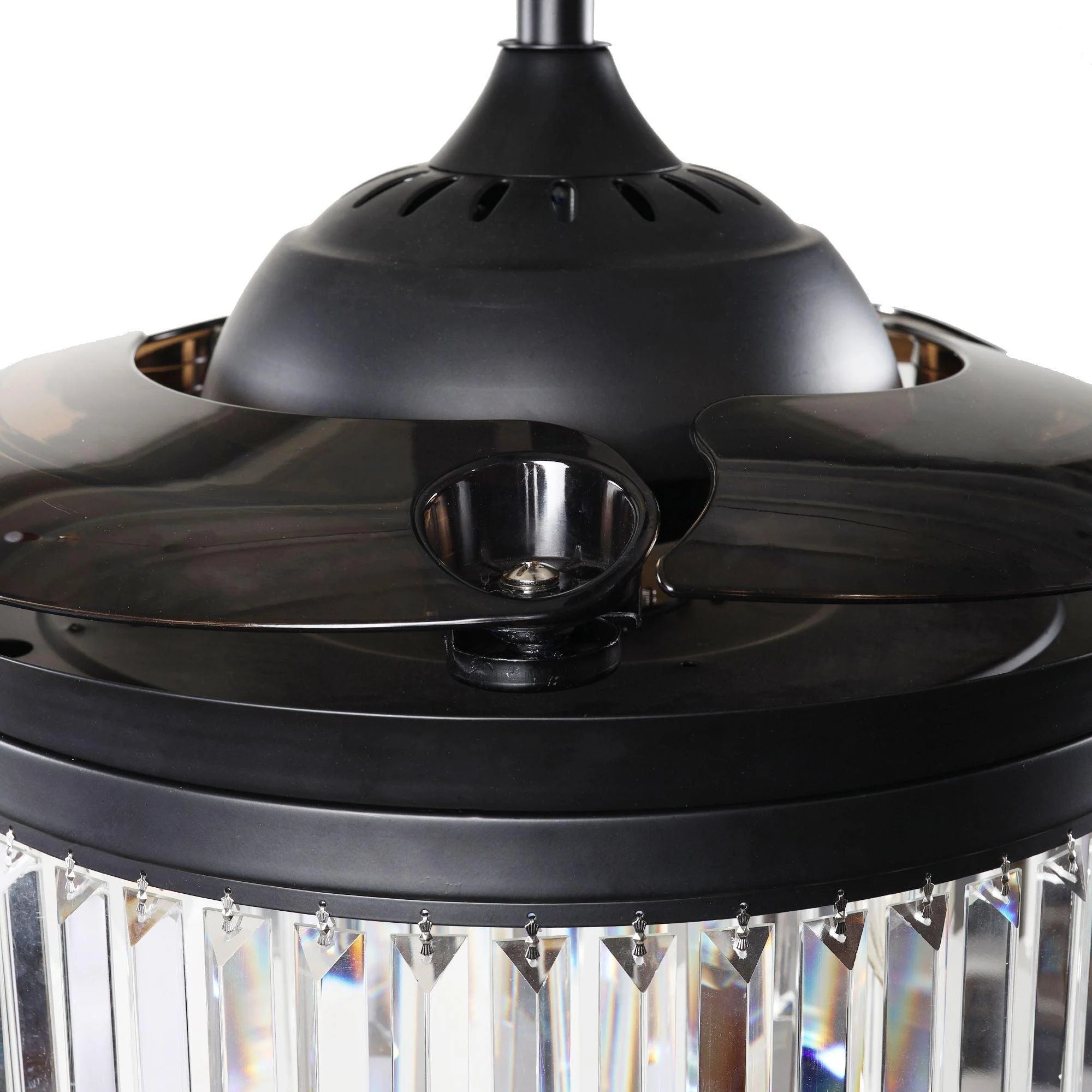 42" Modern Downrod Mount Crystal Ceiling Fan
