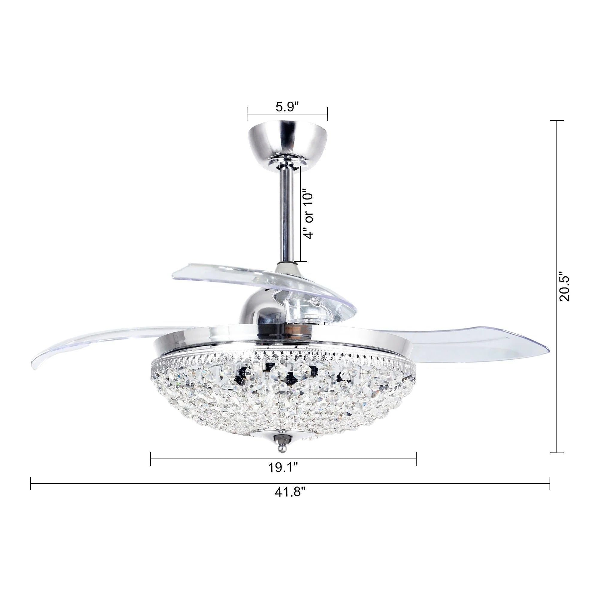 42" Servantes Crystal Ceiling Fan