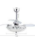 42" Servantes Crystal Ceiling Fan
