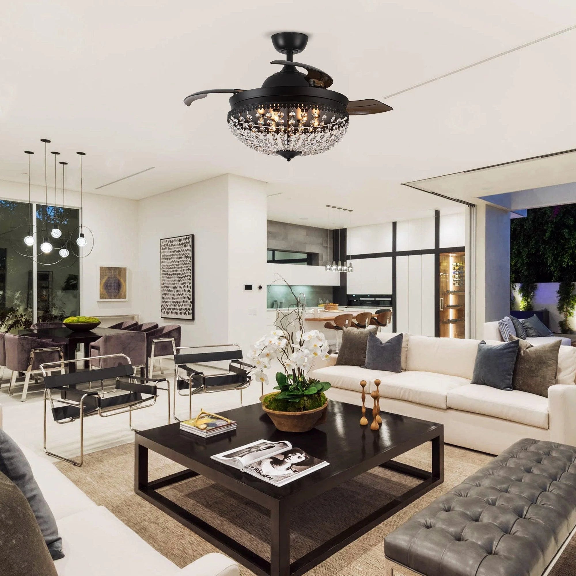 42" Servantes Crystal Ceiling Fan