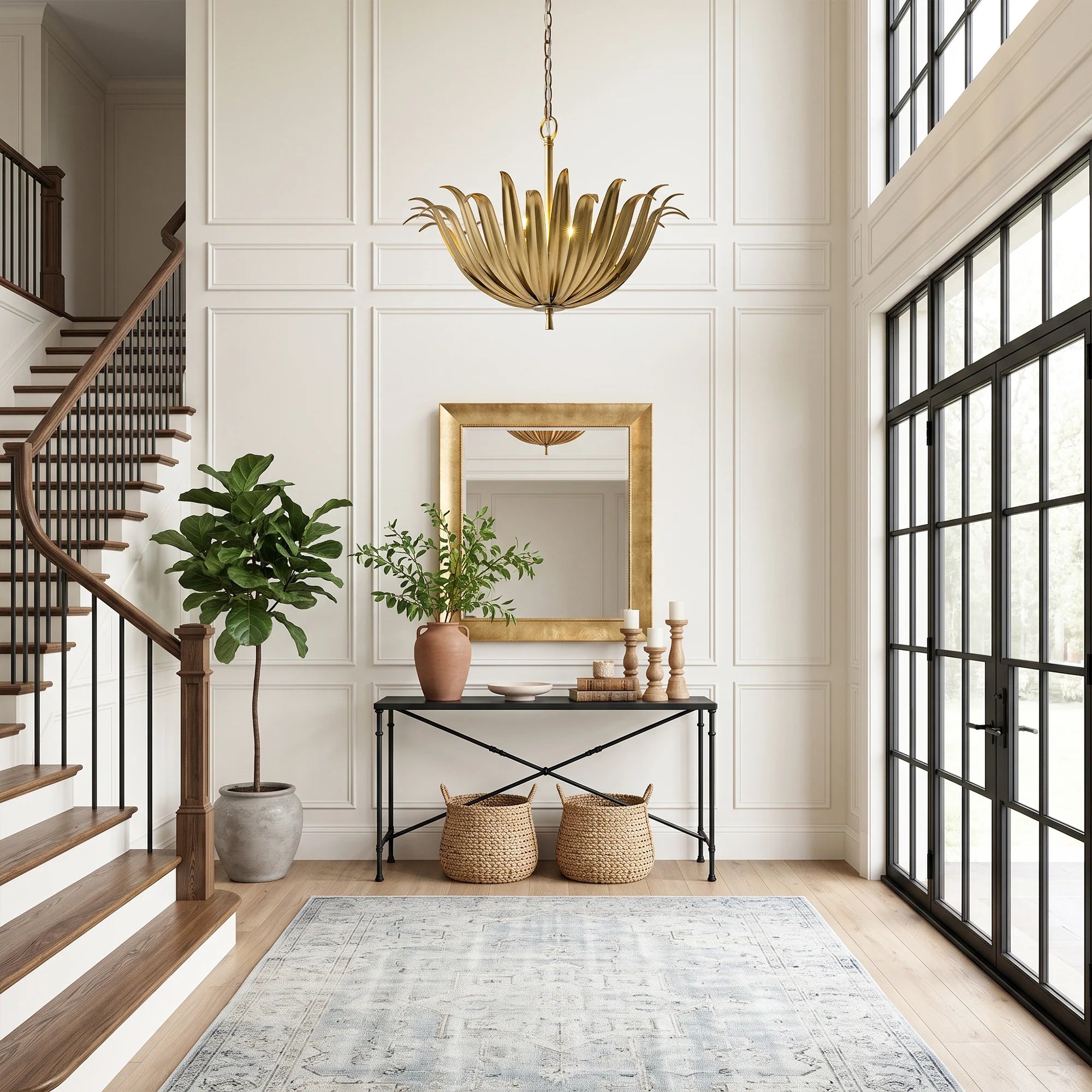 Osborn 6-Light Modern Gold Leaf Floral Chandelier