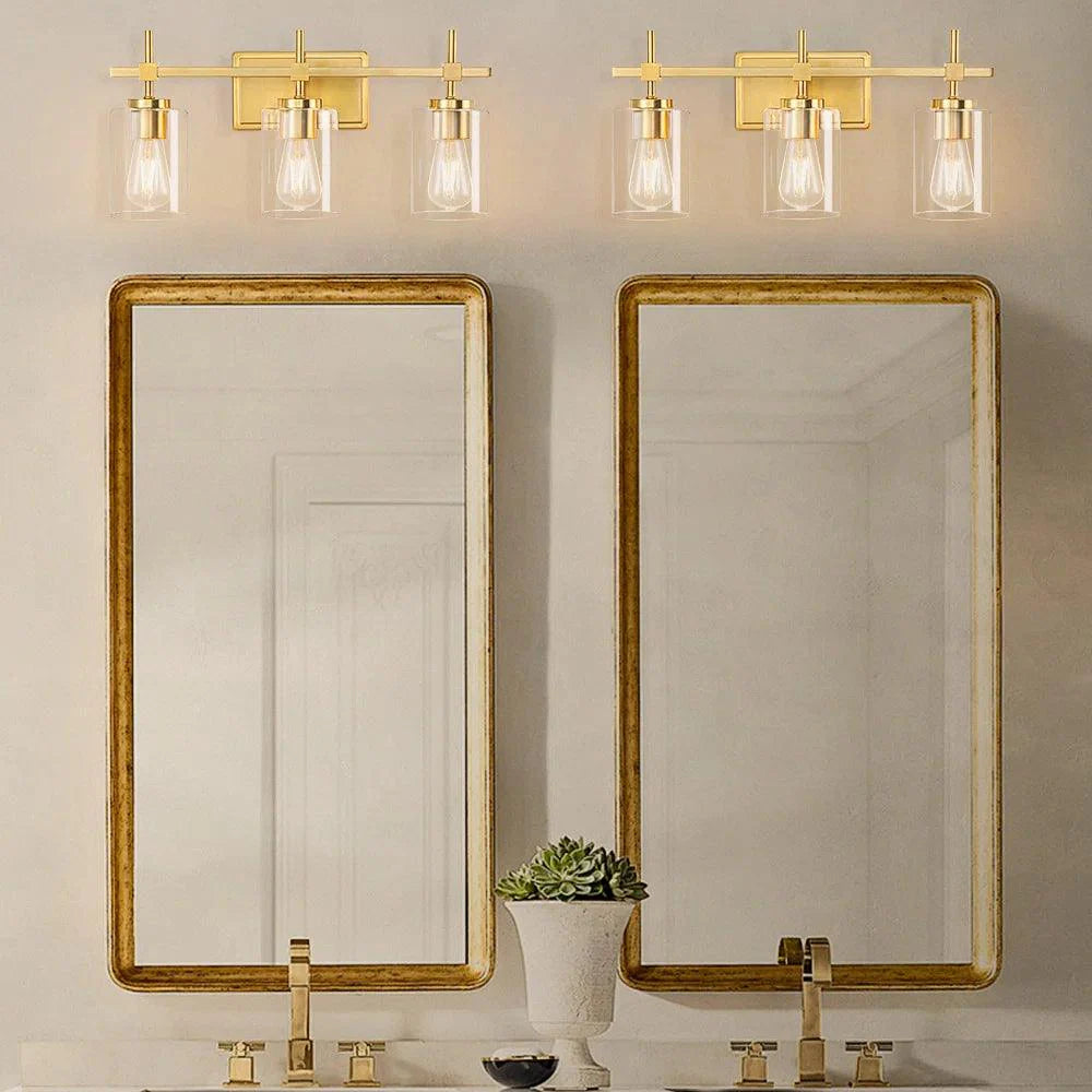 Clear Glass Jasper Modern 3-Light Bathroom Vanity Light